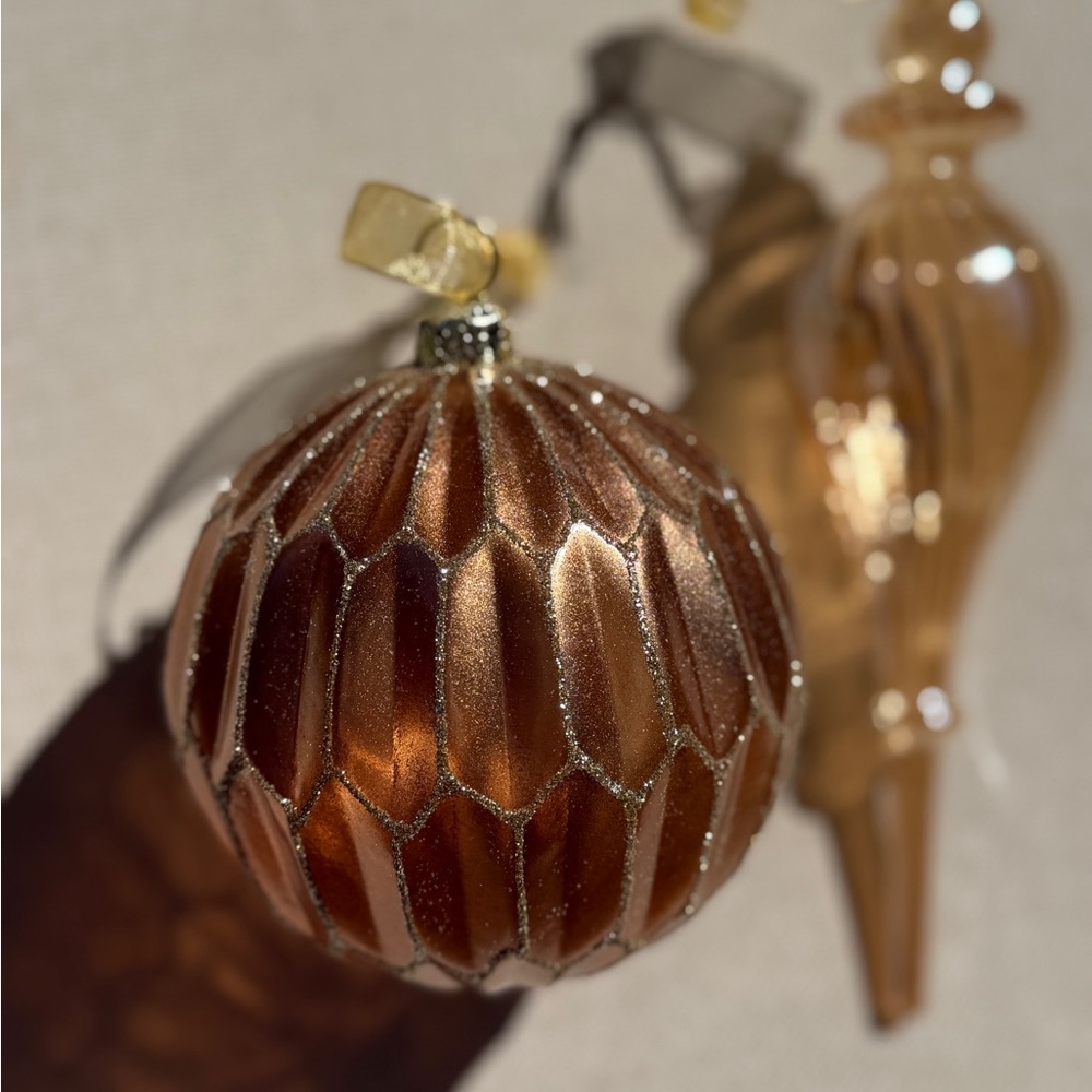 Frontgate Glass Holiday Ornaments - Set of 2 - NWOT